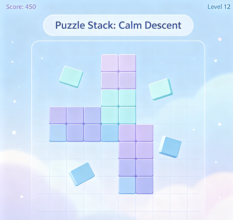 Puzzle Stack: Calm Descent Image 2